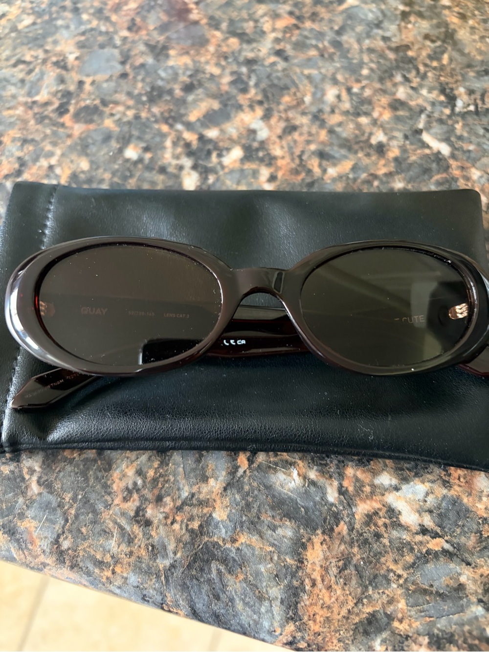 Quay Australia Women's Dark Brown Oval Sunglasses - Gloss Brown Frame